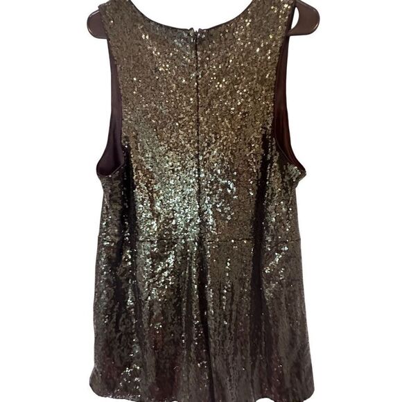 Forever 21 Sequin Deep V-Neck Jumpsuit Green/Black Size 2X - Picture 3 of 3